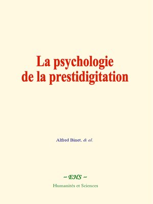 cover image of La psychologie de la prestidigitation